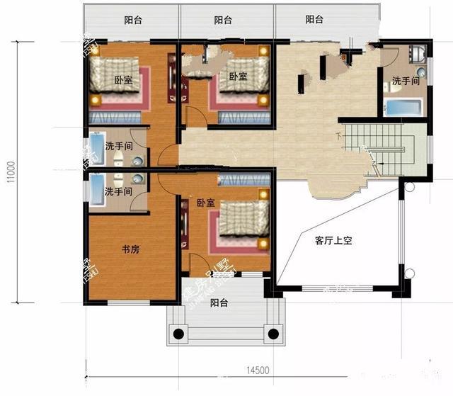 四層的鄉(xiāng)村別墅設計有斜屋頂，第一個客廳是空的，非常時尚有陽光的房間！