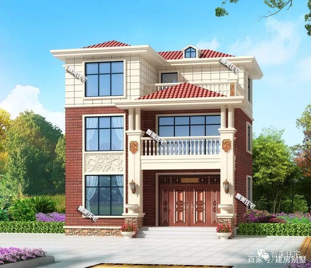 兩棟寬9米多的自建農(nóng)村別墅，宅地可以很小。 挑一種戶型炫耀，夸耀每個(gè)人都建得很好！